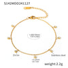 Stainless Steel Round Bead Zircon Geometric Women's Foot Chain Accessories
