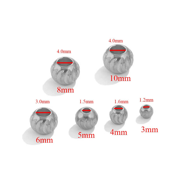 Stainless Steel Round Beads Electroplated Diy Jewelry Accessories For Bracelet
