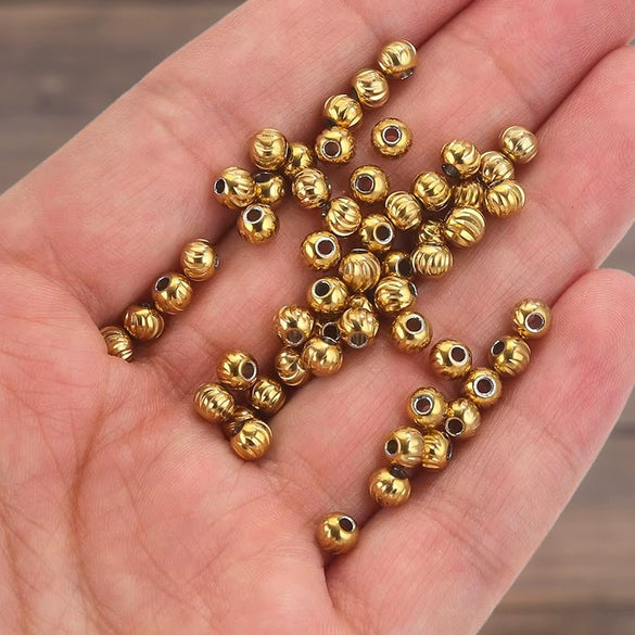 Stainless Steel Round Beads Electroplated Diy Jewelry Accessories For Bracelet