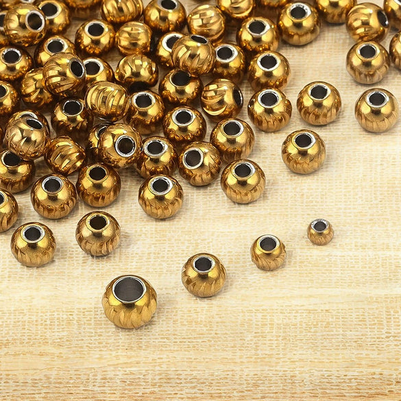 Stainless Steel Round Beads Electroplated Diy Jewelry Accessories For Bracelet