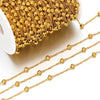 Stainless Steel Round Beads Water Wave Chain Jewelry Accessories With Dripping Oil Treatment And Geometric Style