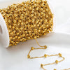 Stainless Steel Round Beads Water Wave Chain Jewelry Accessories With Dripping Oil Treatment And Geometric Style