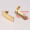 Stainless Steel Round Beads With Ring Ear Studs Handmade Vacuum Gold Plated Earrings