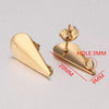 Stainless Steel Round Beads With Ring Ear Studs Handmade Vacuum Gold Plated Earrings