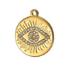 Stainless Steel Round Bohemian Style Devil's Eye Colored Diamond Electroplated Diy Bracelet Pendant Accessories