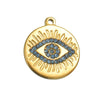 Stainless Steel Round Bohemian Style Devil's Eye Colored Diamond Electroplated Diy Bracelet Pendant Accessories