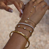 Stainless Steel Round Bracelet Classic Elegant Style With White Diamonds Electroplated
