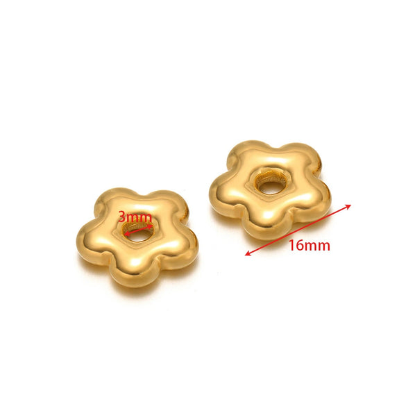 Stainless Steel Round Cake Flower Hexagonal Pendant Jewelry With Electroplating For Necklace And Bracelet