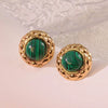 Stainless Steel Round Cake Geometric Style Electroplated Earrings For Women