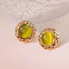 Stainless Steel Round Cake Geometric Style Electroplated Earrings For Women
