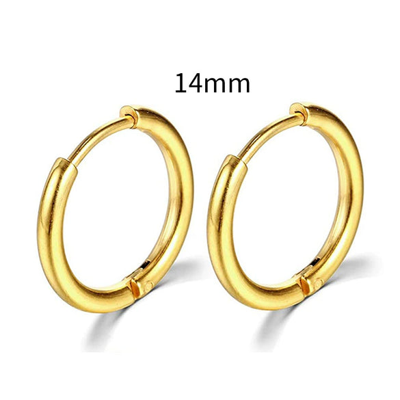 Stainless Steel Round Circle Electroplating Men's Body Piercing Jewelry Earrings