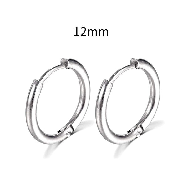 Stainless Steel Round Circle Electroplating Men's Body Piercing Jewelry Earrings