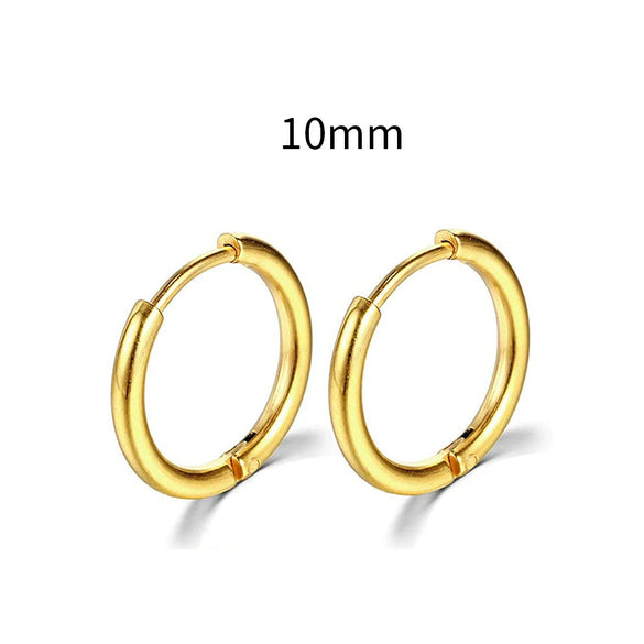 Stainless Steel Round Circle Electroplating Men's Body Piercing Jewelry Earrings
