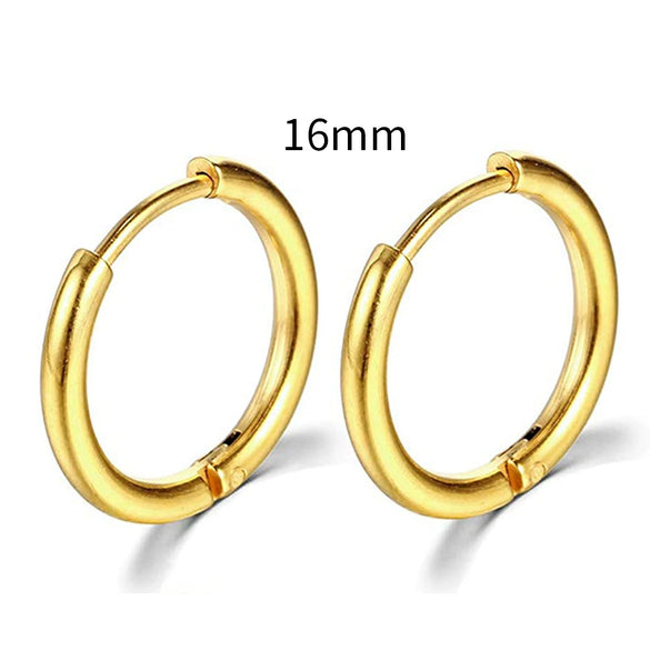 Stainless Steel Round Circle Electroplating Men's Body Piercing Jewelry Earrings