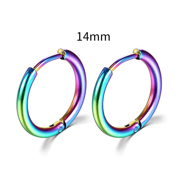 Stainless Steel Round Circle Electroplating Men's Body Piercing Jewelry Earrings