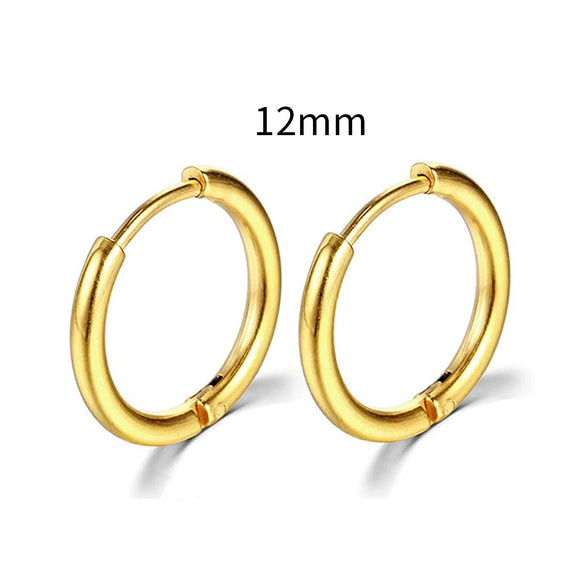 Stainless Steel Round Circle Electroplating Men's Body Piercing Jewelry Earrings