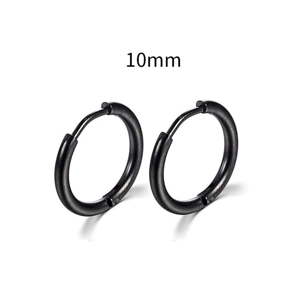 Stainless Steel Round Circle Electroplating Men's Body Piercing Jewelry Earrings