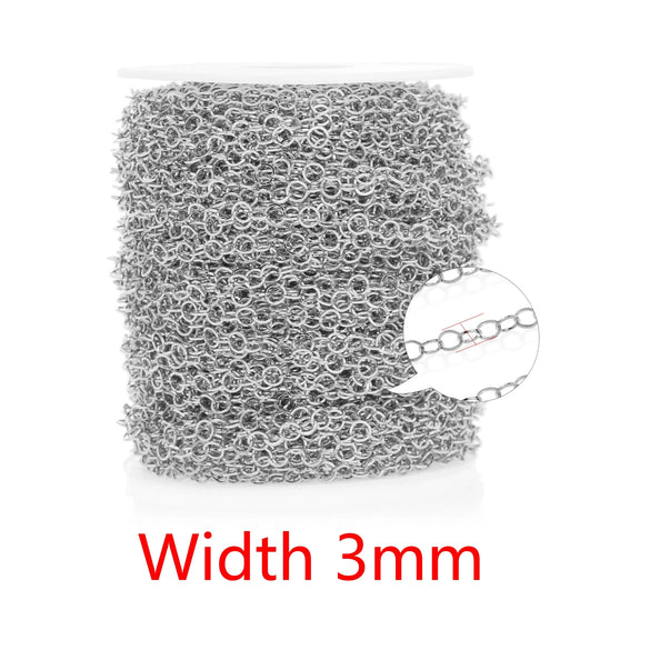 Stainless Steel Round Cross Chain Hiphop Totem Pattern Handmade Jewelry Making Supplies Chain Necklace Bracelet With Electroplating