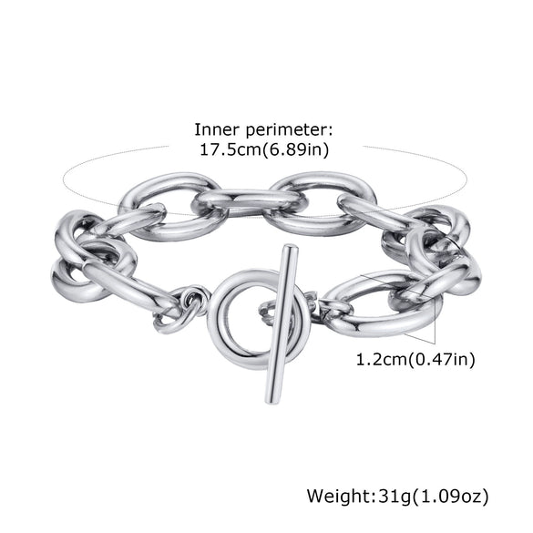 Stainless Steel Round Cross Fashion Chain Bracelet Necklace