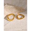 Stainless Steel Round Cut Out Electroplated Women's Earrings