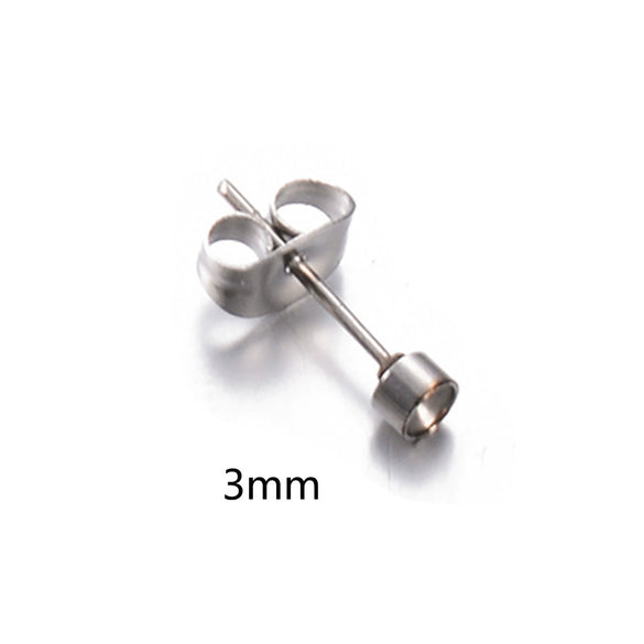 Stainless Steel Round Diamond Earrings Set With Electroplating Treatment Jewelry Accessories