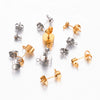 Stainless Steel Round Diamondstudded Earring Base With Lifting Ear Pin And Welding Ring Electroplated Accessories