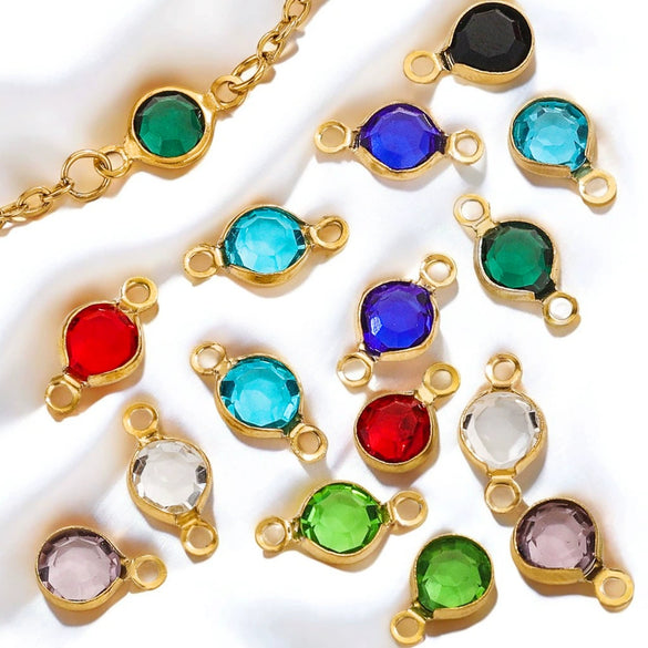 Stainless Steel Round Diy Jewelry Chain Bracelet Necklace With Crystal Connector And Colorretaining Electroplating
