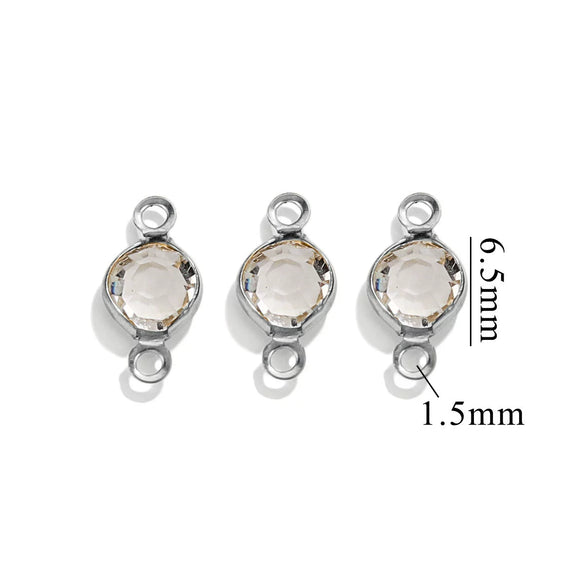 Stainless Steel Round Diy Jewelry Chain Bracelet Necklace With Crystal Connector And Colorretaining Electroplating