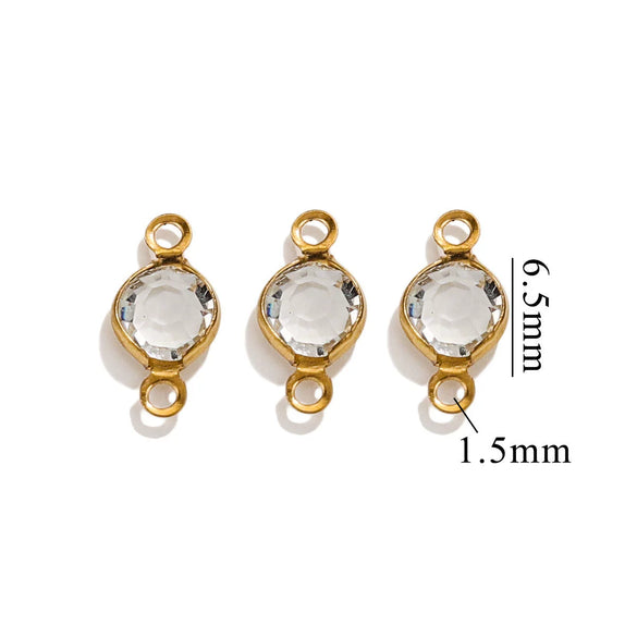 Stainless Steel Round Diy Jewelry Chain Bracelet Necklace With Crystal Connector And Colorretaining Electroplating