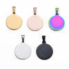 Stainless Steel Round Dog Tag Pendant Jewelry Accessories Electroplated
