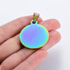 Stainless Steel Round Dog Tag Pendant Jewelry Accessories Electroplated
