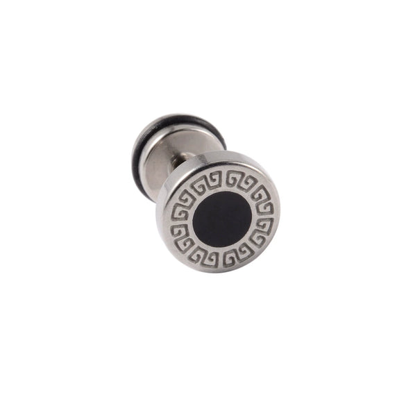 Stainless Steel Round Ear Studs With Oil Drop Bag Drill Electroplated For Piercing