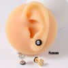 Stainless Steel Round Ear Studs With Oil Drop Bag Drill Electroplated For Piercing