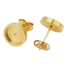 Stainless Steel Round Earring Holder With Gemstone And Ear Plugs Electroplating Diy Earring Accessories