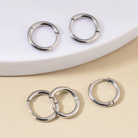 Stainless Steel Round Earring With Electroplating Diy Ear Buckle Accessories