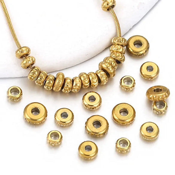Stainless Steel Round Electroplating Process Positioning Bead For Bracelet And Necklace