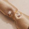 Stainless Steel Round Flower Bead Ring Vacuum Plated Diy Pearl Opening Ring Holder