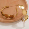 Stainless Steel Round Gemstone Bracelet 18K Gold Vacuum Plated Diy Jewelry Accessory