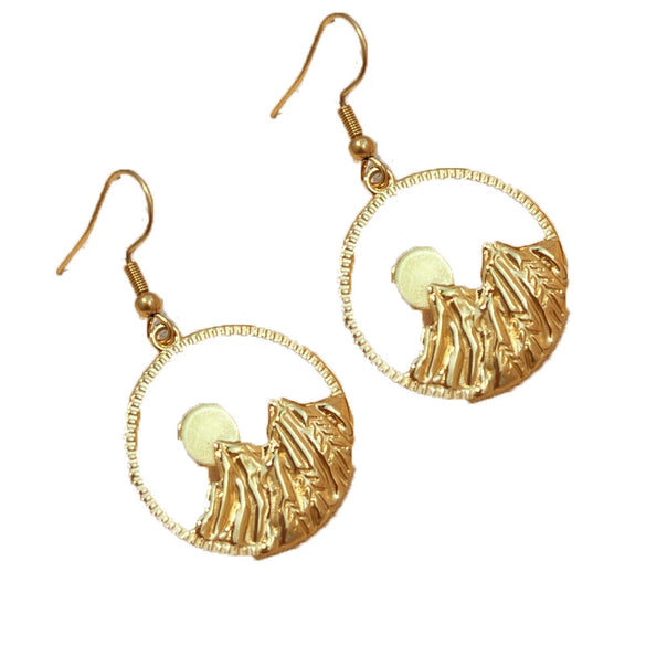 Stainless Steel Round Geometric Earrings Handmade Highend Jewelry Vacuum 18K Electroplated Gold For Women