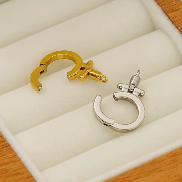 Stainless Steel Round Geometric Handmade Jewelry Buckle 18K Goldplated For Necklace Bracelet