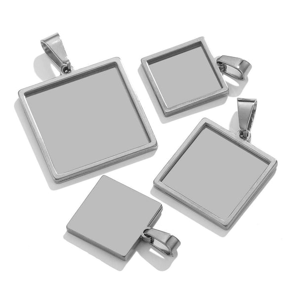 Stainless Steel Round Geometric Necklace Pendant With Melon Buckle And Electroplating Treatment