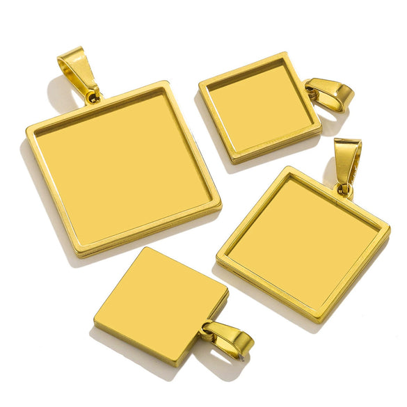 Stainless Steel Round Geometric Necklace Pendant With Melon Buckle And Electroplating Treatment