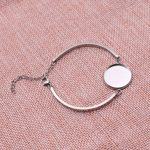 Stainless Steel Round Geometric Polished Diy Jewelry Bracelet Accessories