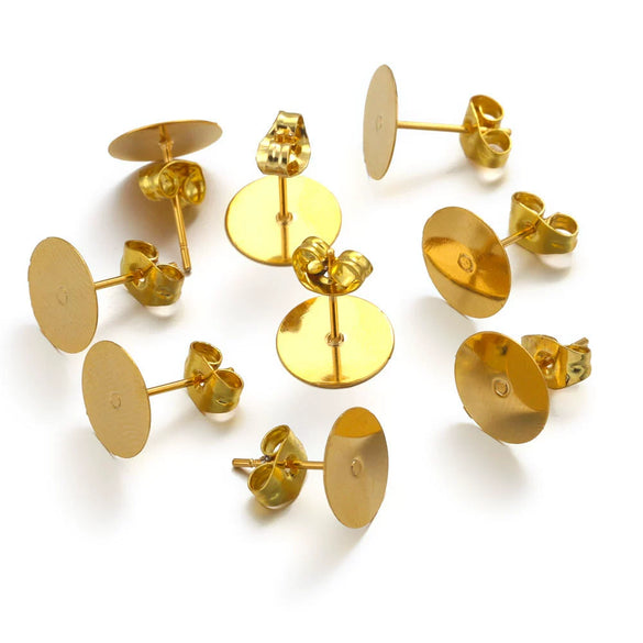 Stainless Steel Round Geometric Simple Style Electroplated Diy Earrings Jewelry Accessories