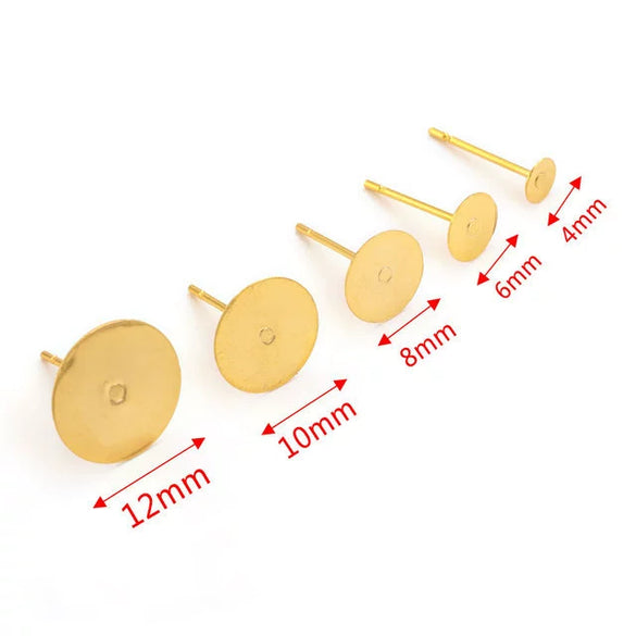 Stainless Steel Round Geometric Simple Style Electroplated Diy Earrings Jewelry Accessories