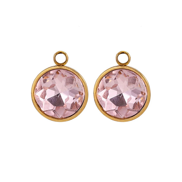 Stainless Steel Round Glass Pendant Jewelry Accessories With 18K Electroplating