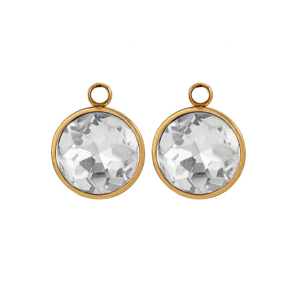 Stainless Steel Round Glass Pendant Jewelry Accessories With 18K Electroplating