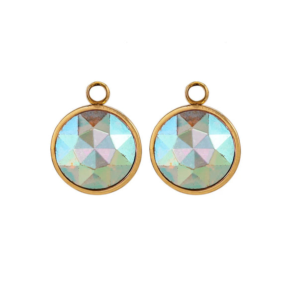 Stainless Steel Round Glass Pendant Jewelry Accessories With 18K Electroplating