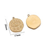 Stainless Steel Round Irregular Pendant Jewelry Accessories With Fish Pattern Diy Handmade Electroplated Cartoon And Animal Style