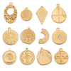 Stainless Steel Round Irregular Pendant Jewelry Accessories With Fish Pattern Diy Handmade Electroplated Cartoon And Animal Style